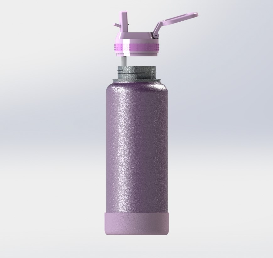 Side View of a Watterbottle Created in SolidWorks