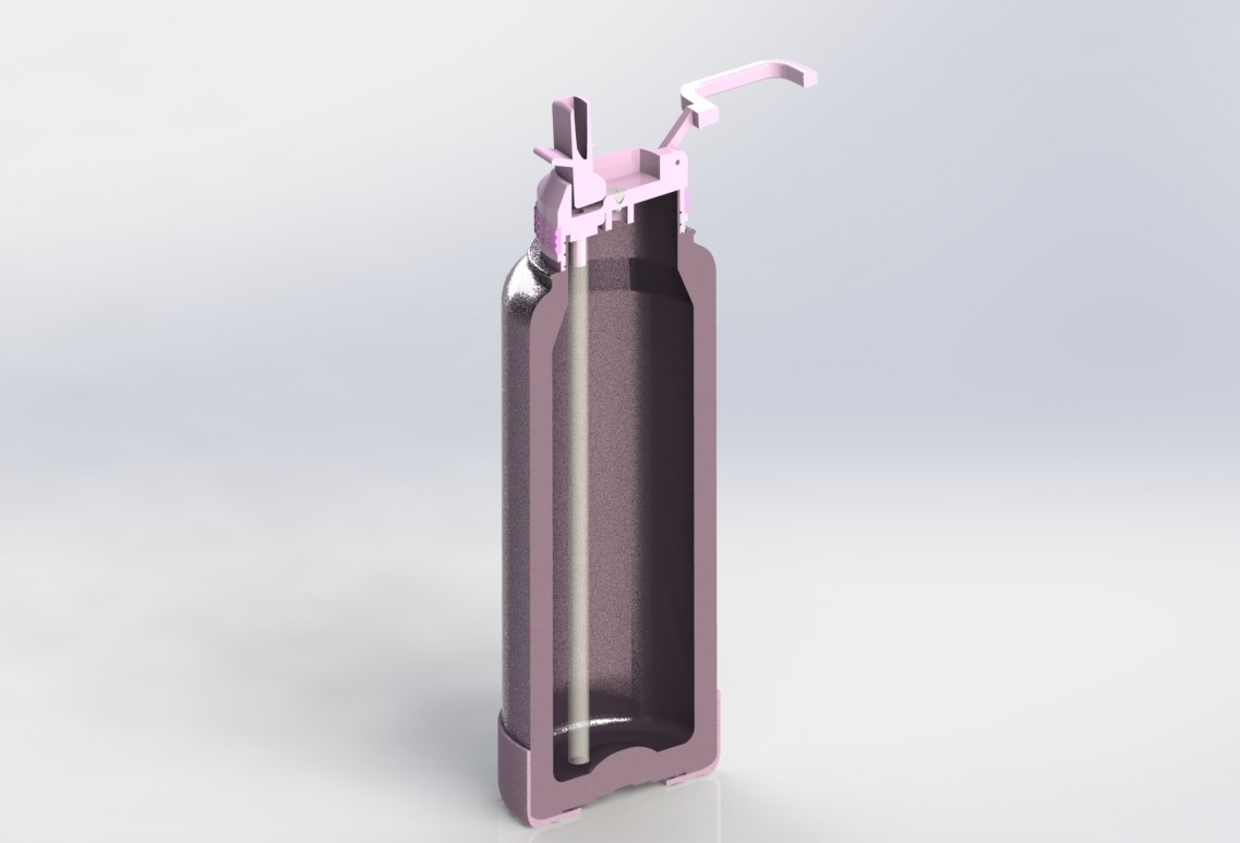 The Section View of a Watterbottle Created in SolidWorks