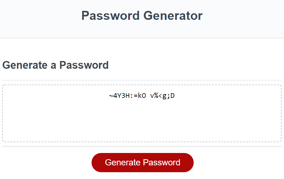 Password Generator Website
